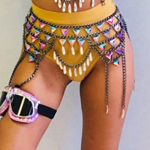 Sexy Patchwork Tassel Patchwork Chains Waist Chain