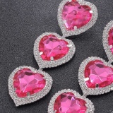 Casual Daily Party Heart Shaped Patchwork Rhinestone Earrings