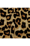 Black Sexy Leopard grain bandage Long Sleeve Turndown Collar Jumpsuits