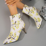 Casual Patchwork Printing Pointed Out Door Shoes (Heel Height 3.94in)