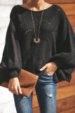 Fashion Elegant Solid Hollowed Out Patchwork O Neck Tops