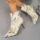 Casual Patchwork Printing Pointed Out Door Shoes (Heel Height 3.94in)