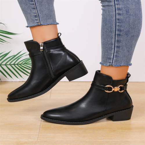 Casual Patchwork Solid Color Pointed Comfortable Out Door Shoes (Heel Height 1.97in)