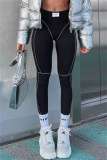 Casual Sportswear Solid Patchwork Skinny High Waist Pencil Solid Color Trousers