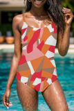 Sexy Print Backless Swimwears