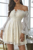 Sweet Elegant Solid Lace Off the Shoulder Princess Dresses