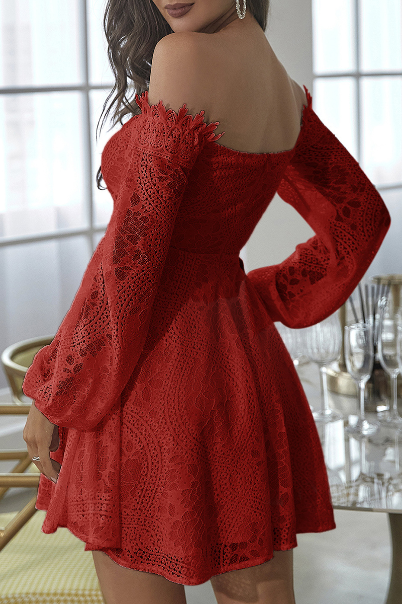 Sweet Elegant Solid Hollowed Out Princess Dresses