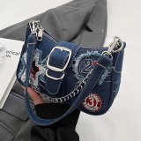Casual Patchwork Chains Zipper Bags
