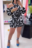 Casual Street Daily Elegant Vacation Simplicity Mixed Printing Printing Contrast Halter Dresses