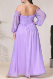 Casual Solid Backless Off the Shoulder Long Dress Plus Size Dresses
