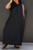 Casual Solid Basic Hooded Collar Long Dress Dresses