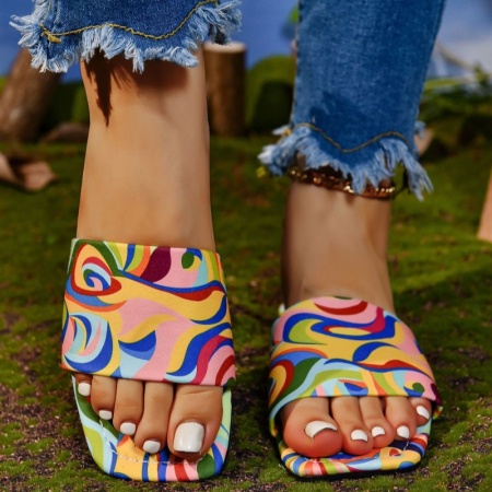 Casual Graffiti Patchwork Square Comfortable Shoes