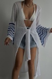 Sexy Striped Patchwork Cardigan Swimwears Cover Up