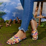 Casual Graffiti Patchwork Square Comfortable Shoes