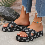 Casual Patchwork Round Comfortable Wedges Shoes (Heel Height 1.37in)