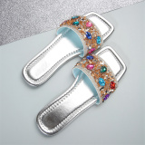 Casual Patchwork Rhinestone Square Comfortable Shoes