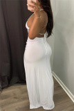 Sexy Casual Solid Backless Slit Spaghetti Strap Long Dress Dresses