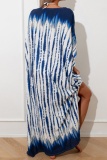 Casual Striped Print Slit Swimwears Cover Up