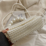 Casual Daily Solid Pearl Weave Bags
