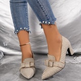 Casual Patchwork Pointed Out Door Wedges Shoes (Heel Height 2.75in)