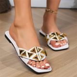 Casual Rivets Patchwork Square Comfortable Shoes
