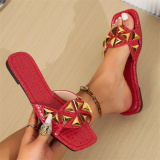 Casual Rivets Patchwork Square Comfortable Shoes