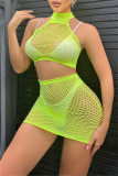 Sexy Living Solid Hollowed Out See-through Lingerie