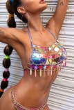 Sexy Patchwork Sequins Chains Backless Accessories