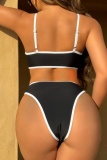 Sexy Solid Hollowed Out Patchwork Backless Swimwears (With Paddings)