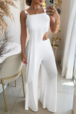 Casual Simplicity Solid Asymmetrical Sleeveless Two Pieces