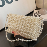 Casual Solid Patchwork Pearl Weave Bags