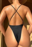 Sexy Solid Hollowed Out Backless Swimwears (With Paddings)