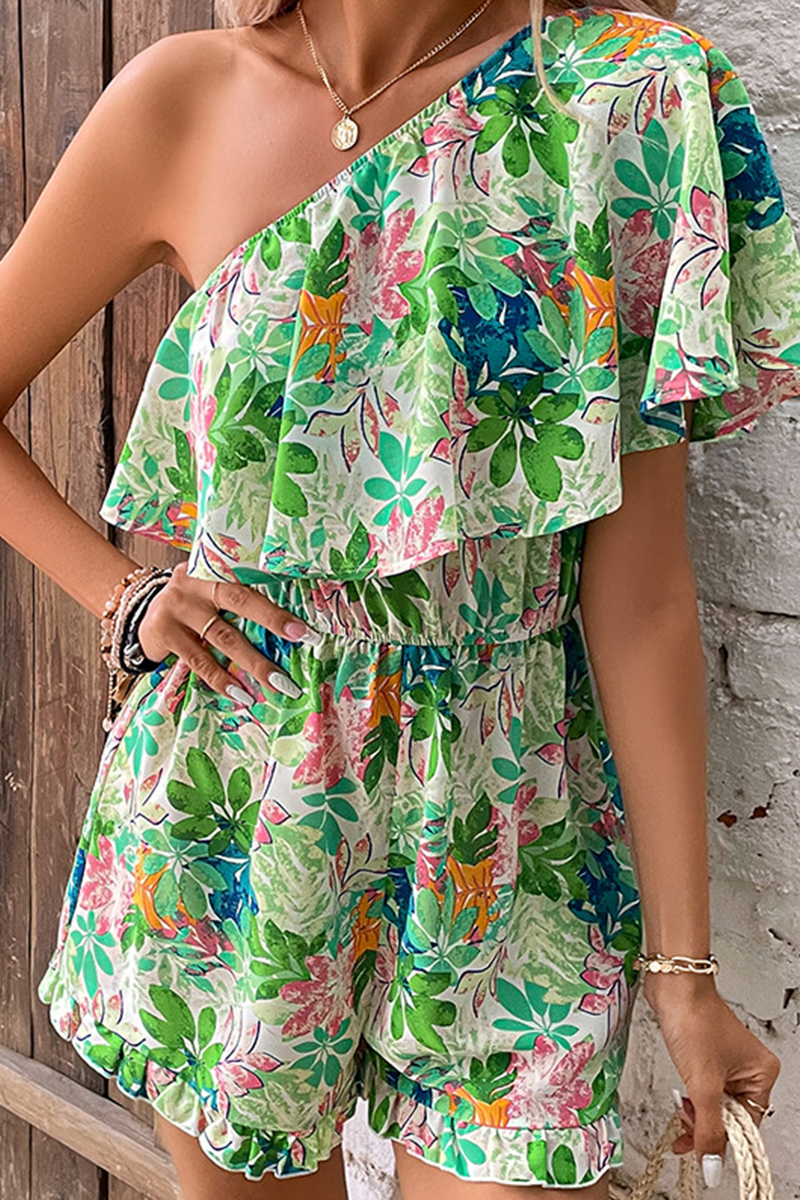 Work British Style Solid Without Belt V Neck Regular Rompers(No Belt)