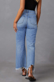 Vintage Solid Ripped Make Old High Waist Denim Jeans