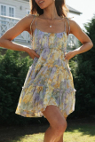 Sweet Elegant Floral Frenulum Cake Skirt Dresses