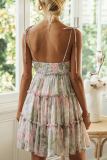 Sweet Elegant Floral Frenulum Cake Skirt Dresses