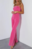 Casual Simplicity Solid Make Old Regular Jumpsuits
