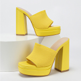 Casual Daily Patchwork Solid Color Square Out Door Wedges Shoes (Heel Height 4.72in)
