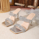 Casual Patchwork Rhinestone Square Out Door Shoes (Heel Height 4.53in)