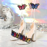 Casual Patchwork Frenulum Butterfly Pointed Out Door Wedges Shoes (Heel Height 4.53in)