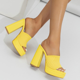 Casual Daily Patchwork Solid Color Square Out Door Wedges Shoes (Heel Height 4.72in)