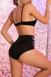 Sexy Solid Patchwork Backless Hot Drill Lingerie