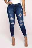 Casual Ripped Patchwork Plus Size Jeans