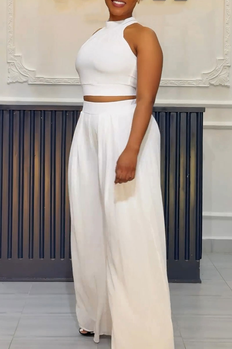 Crop Top And Wide Pants Set