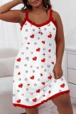 Casual Living Print Patchwork Backless Spaghetti Strap Sleeveless Plus Size Dresses