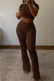 Casual Solid Basic O Neck Short Sleeve Two Pieces