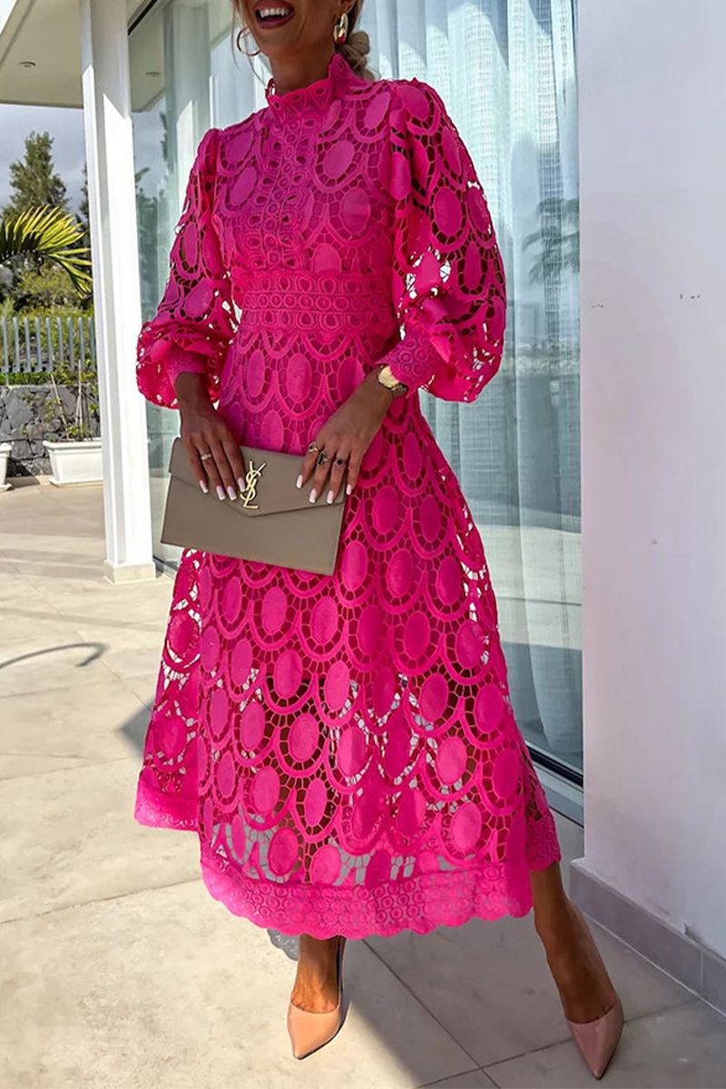 Celebrities Elegant Solid Backless Half A Turtleneck A Line Dresses