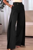 Casual Solid Patchwork Skinny High Waist Conventional Patchwork Trousers
