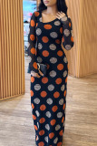 Casual Street Daily Elegant Dot Printing Contrast Asymmetrical Dresses