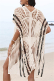 Sexy Patchwork Hollowed Out See-through Cardigan Swimwears Cover Up